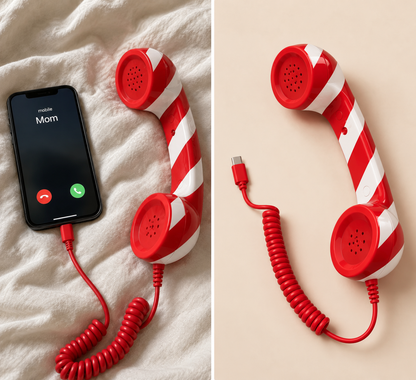Ringly™ Retro Handset — Candy Cane Edition