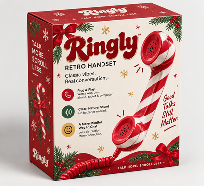 Ringly™ Retro Handset — Candy Cane Edition